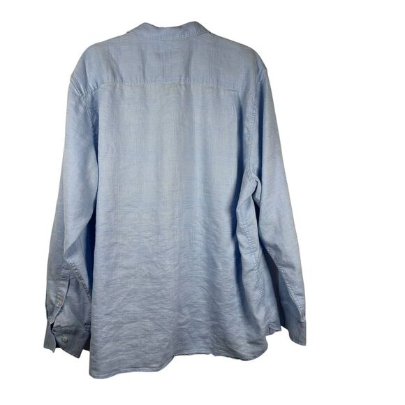 TOMMY BAHAMA Light Blue Linen Long Sleeve Button Down Camp Shirt Men Size XL - Picture 2 of 10